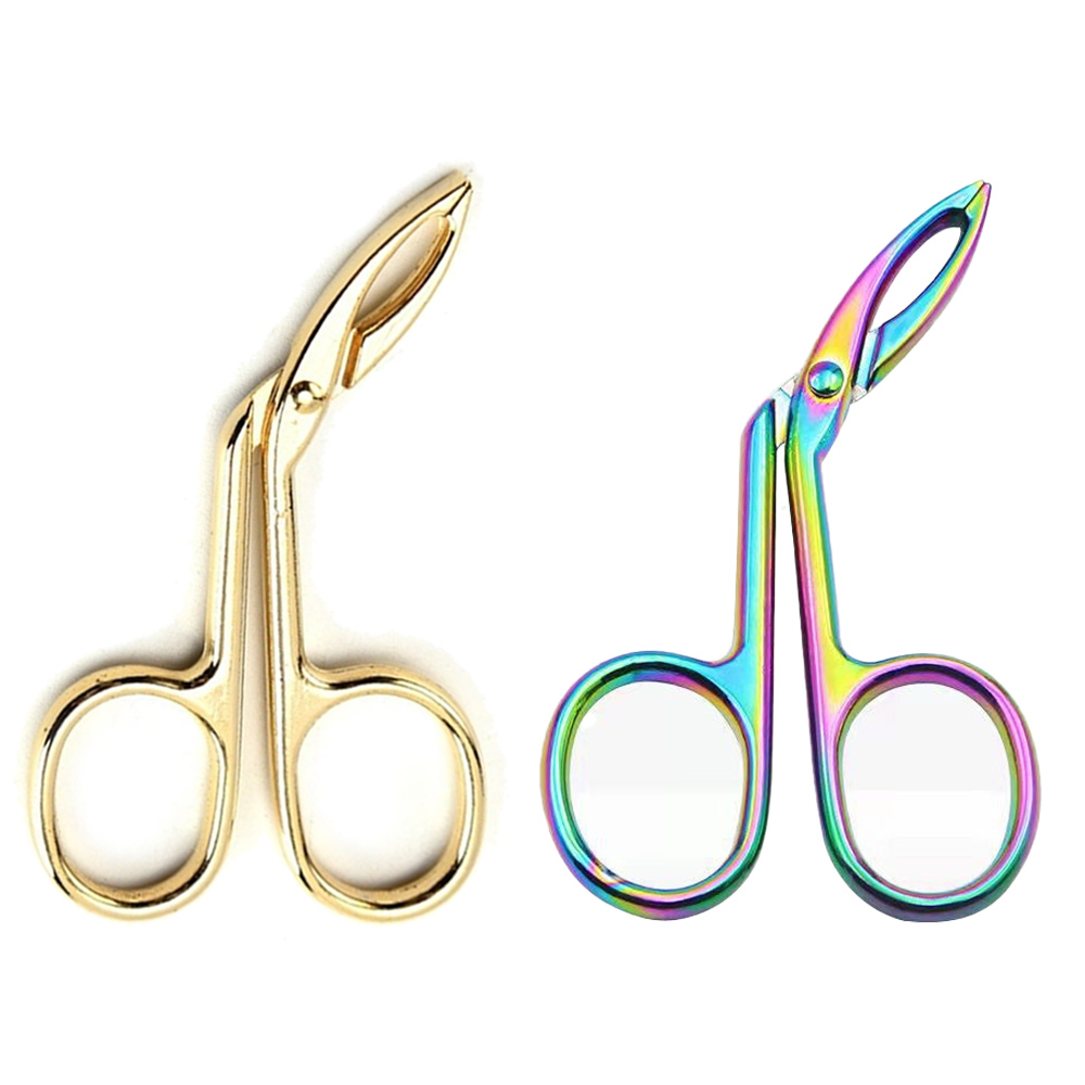 Scissors Shaped Eyebrow Tweezers Stainless Steel Scissor Handle Tweezers Brow Hair Remover